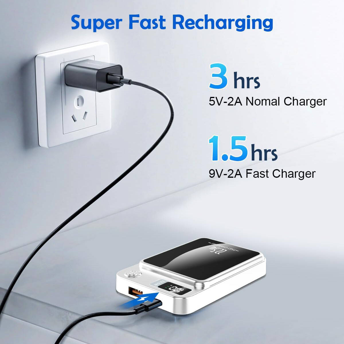 12000mAh Magnetic Wireless Power Bank With LED Display, 22.5W Fast Charging, Portable For Multiple Devices photo 7