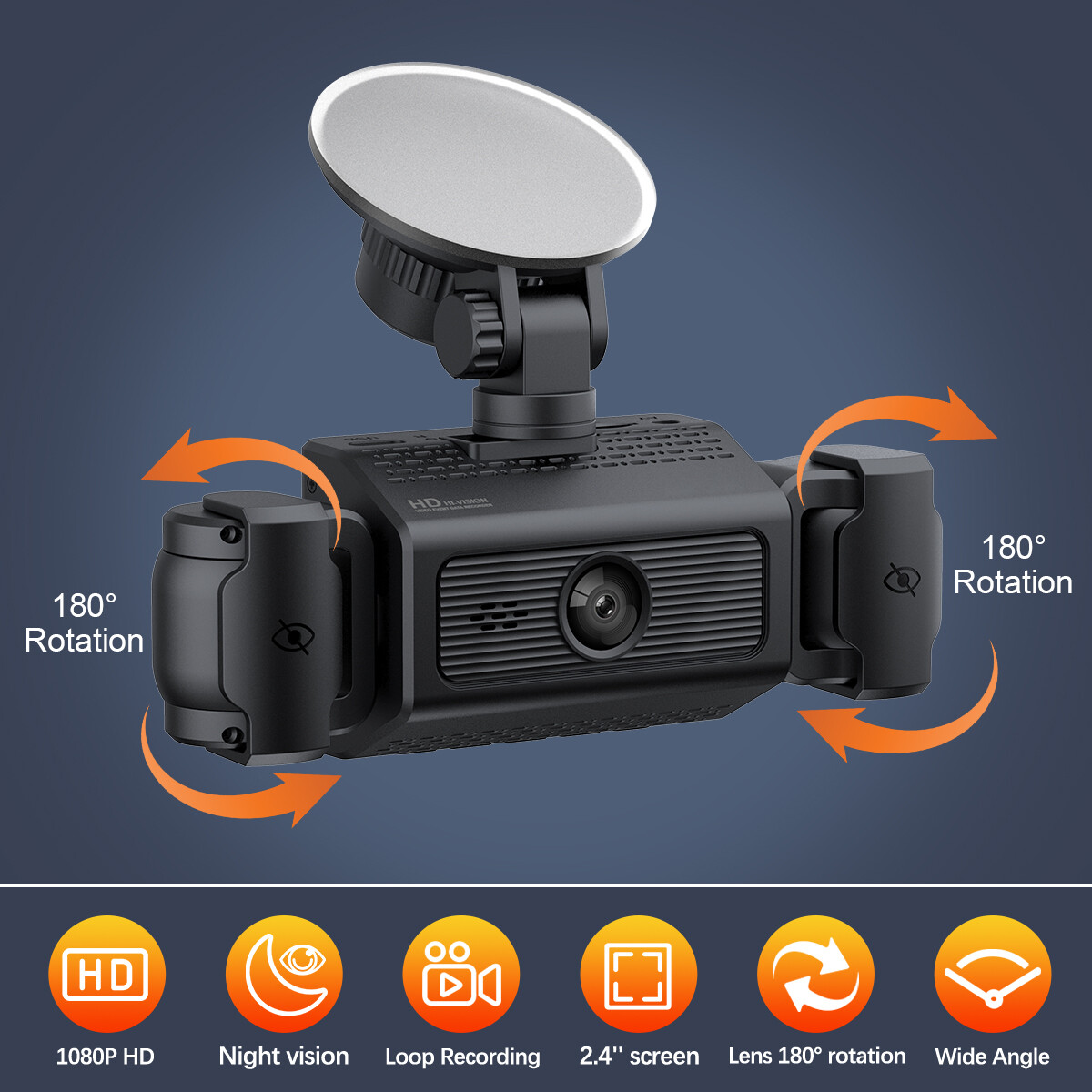 3 Channel Dash Cam 360-degree Dash Camera HD 4K 1080P 3 Lens Driving Recorder 32G Card photo 5