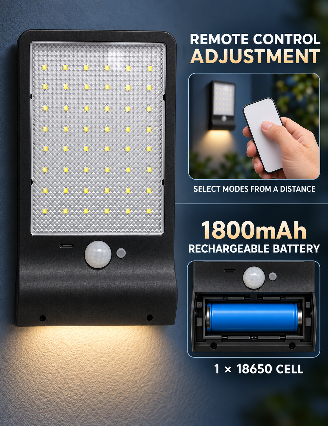 Solar Powered Rechargeable Motion Sensor LED Work Light 4W For Auto W731 Remote Control Street photo 5