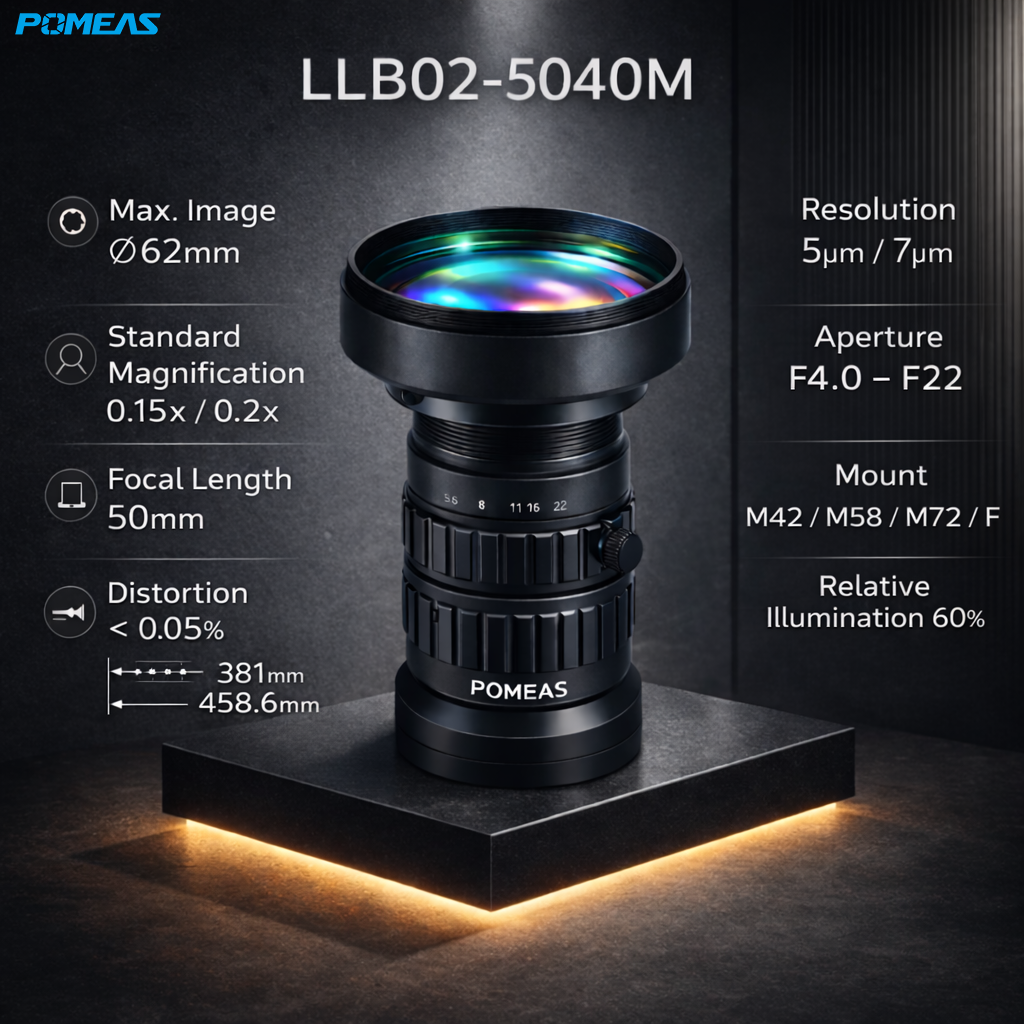 LLB01-6040M 0.1X 60mm F4.0 8K Line Scan Lens With 62mm Image Circle For Machine Vision Inspection photo 3