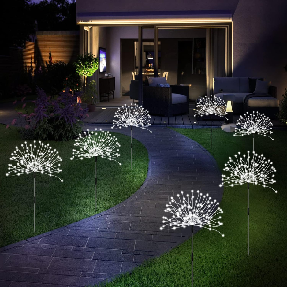 4 Pack Solar Garden Lights, 120 LED Cool White Waterproof String Lights photo 5