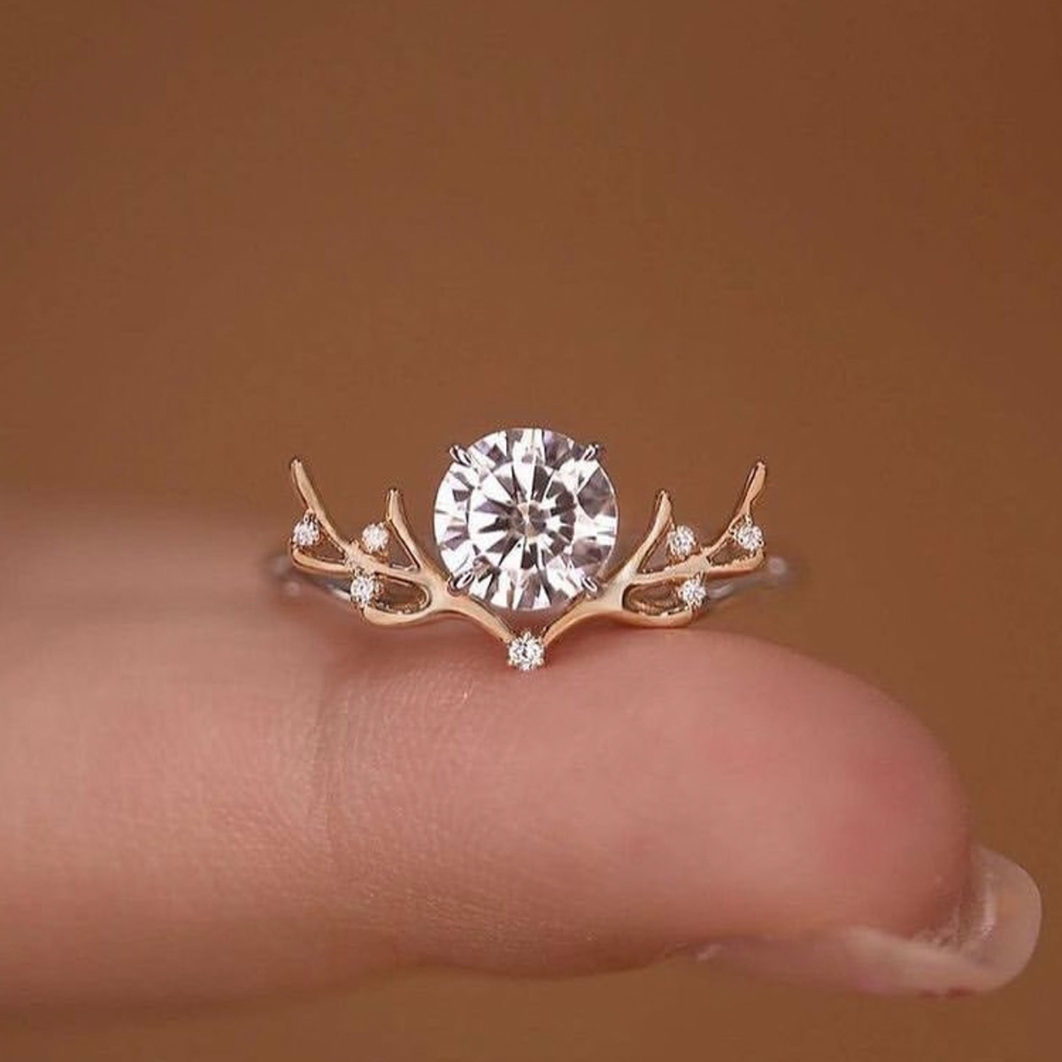 S925 Sterling Silver 7.0mm Round Moissanite Twig Vine Ring D Color VVS1 US Size 6-9 GRA Certified Gift Box photo 5
