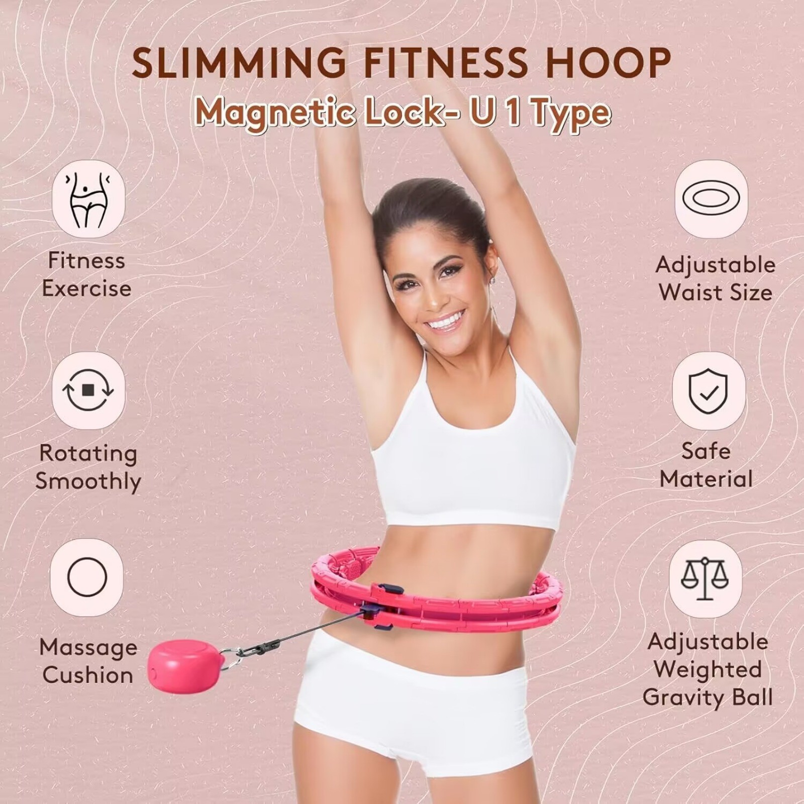 Smart Weighted Hula H Oop 24 Detachable Links 0.7lb Gravity Ball 31-47 Inch Adjustable Waist photo 5