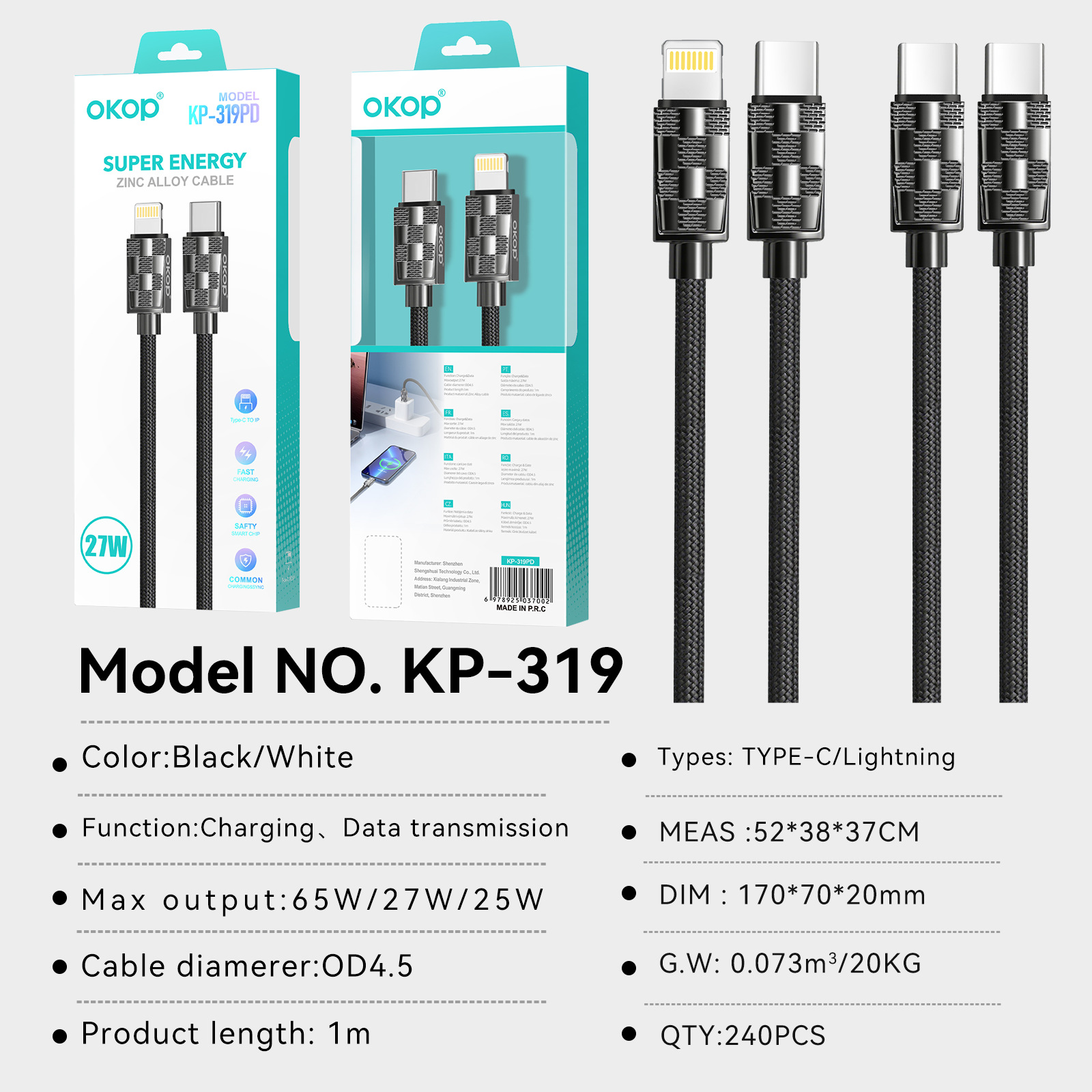 KP-319 Fast Charging Cable Data Transfer Charging photo 8