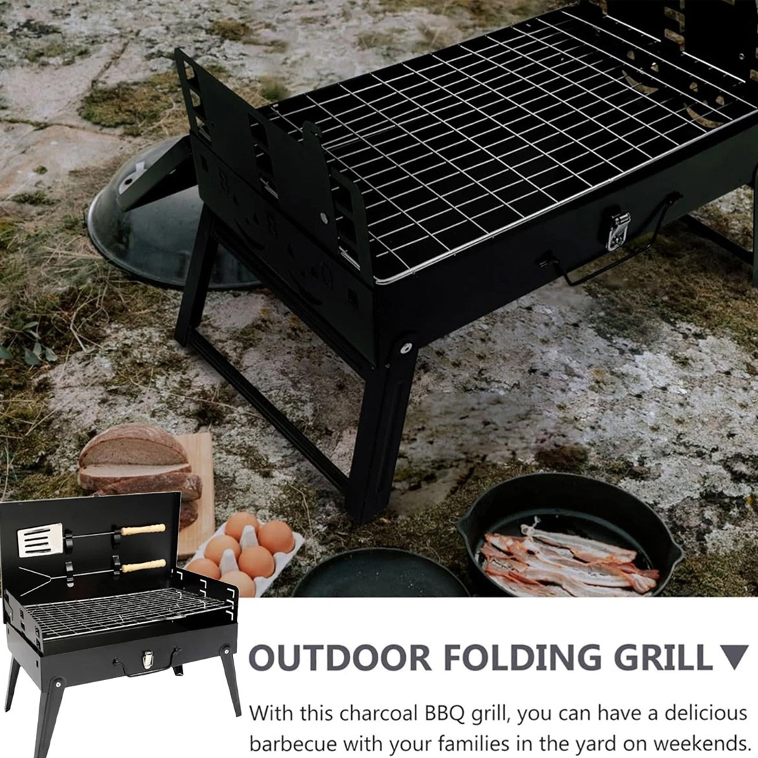 Barbecue Grill Portable Folding Charcoal Travel Picnic Party Outdoor BBQ Grill photo 7