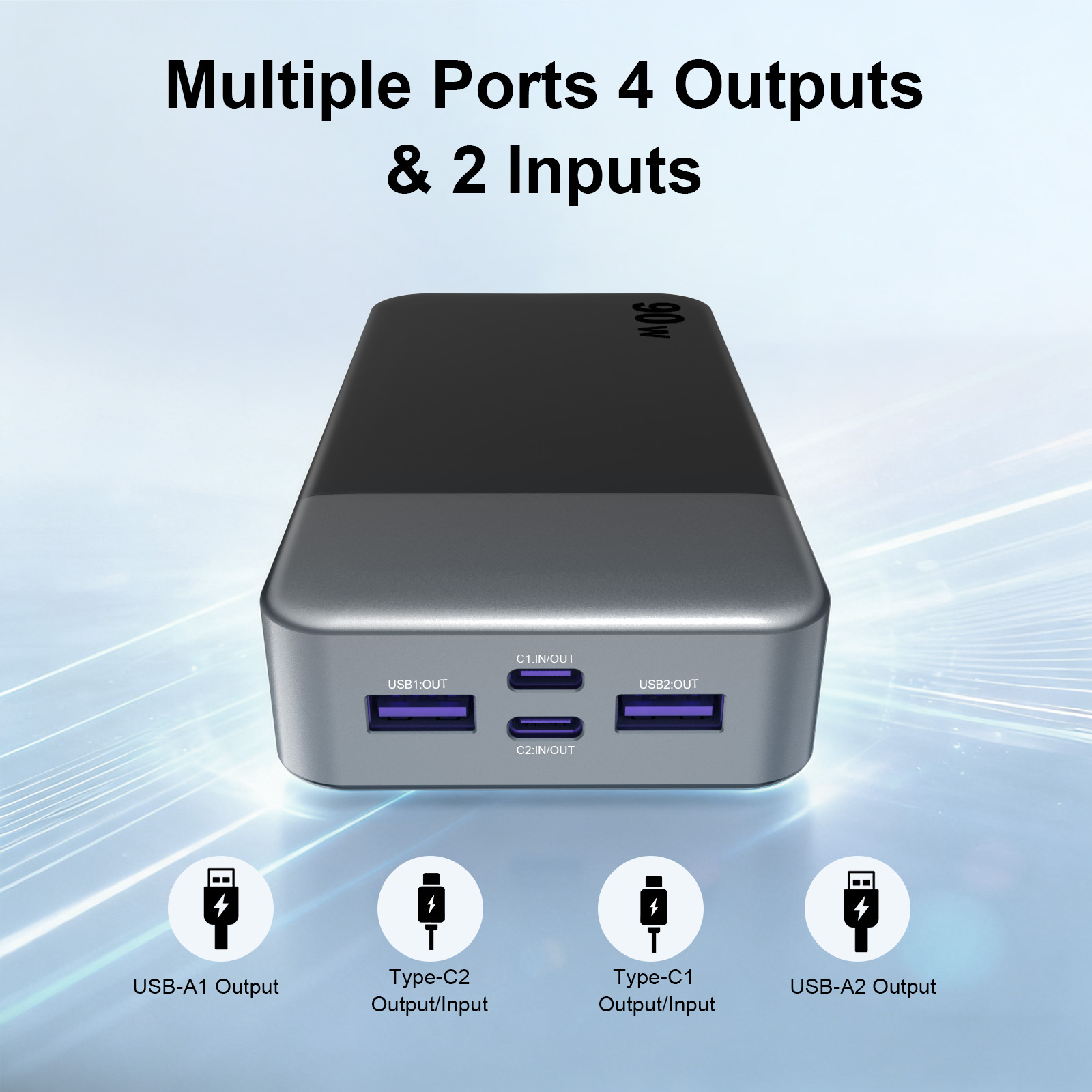 French Overseas Warehouse NOBIS 90W Portable Charger 20000mAh Fast Charging Power Bank For Laptop And Phone photo 2