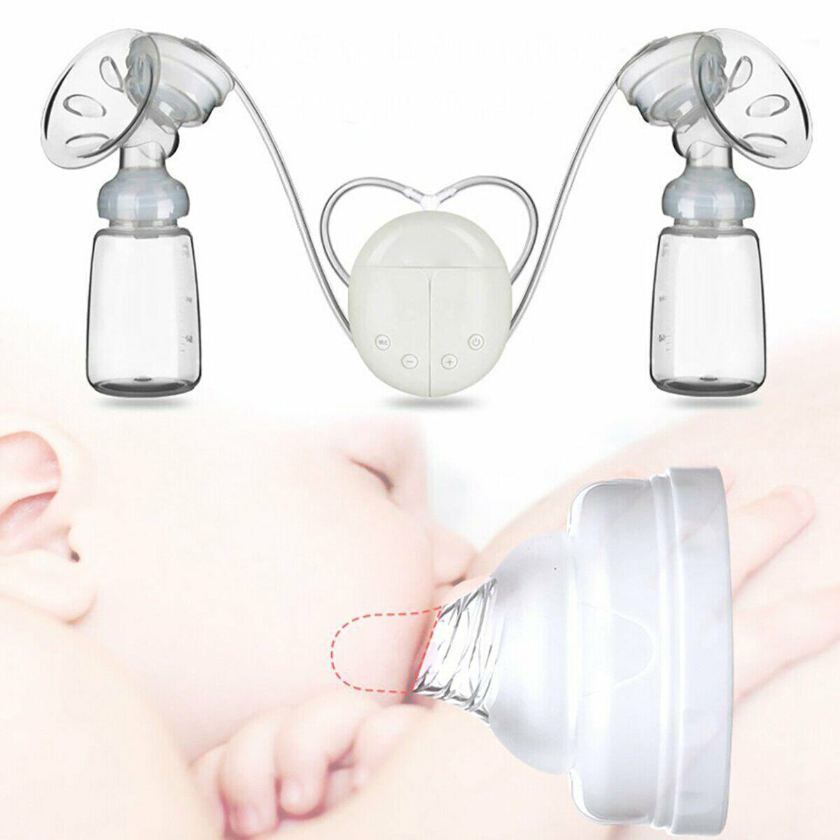 Automatic Double Electric Breast Pump And  Lid & Nipple Kit & Efficient Breastfeeding Pump photo 7