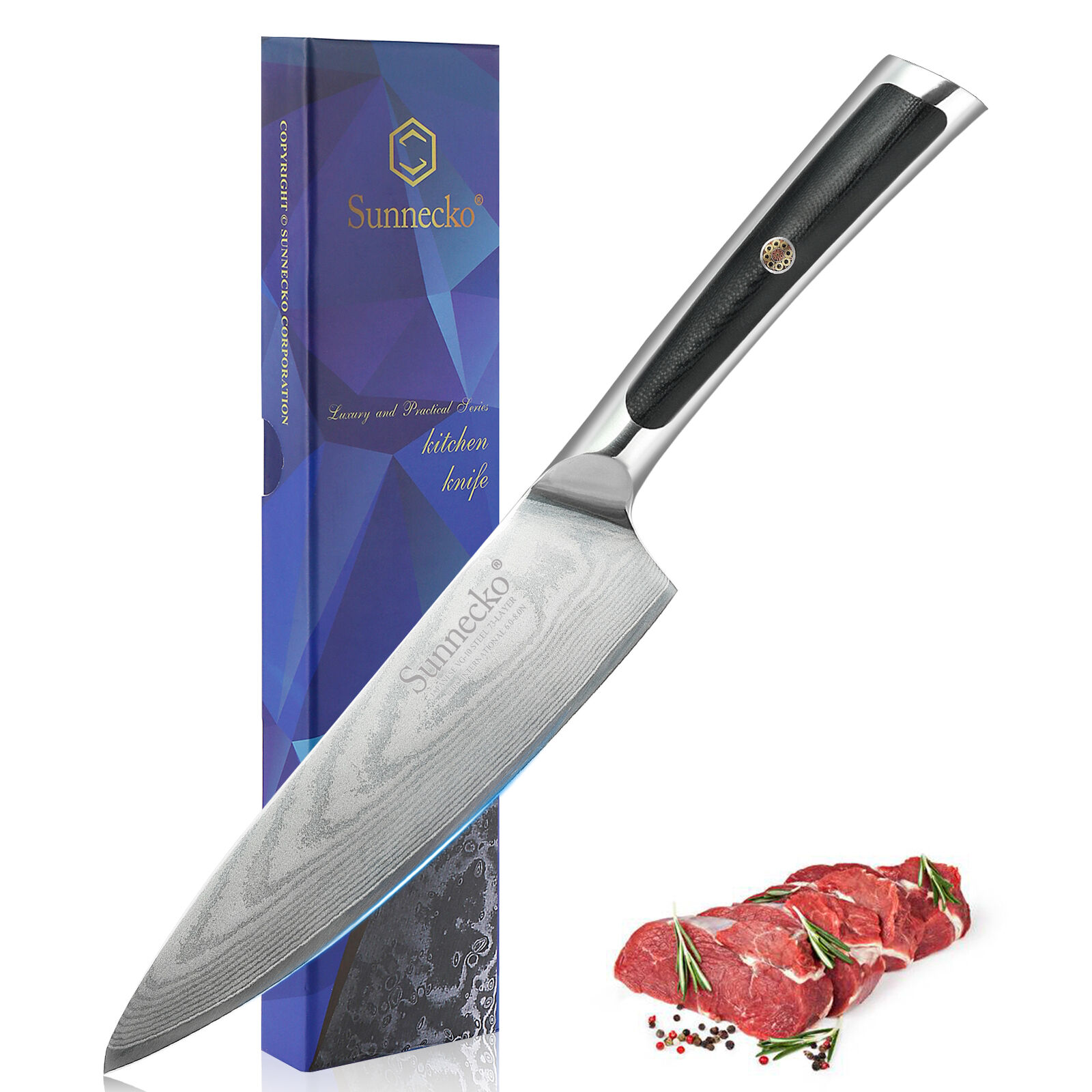 Chef Knife 6.5 Inch Kitchen Cutlery Japanese Knife Damascus Steel Meat Cleaver photo 1