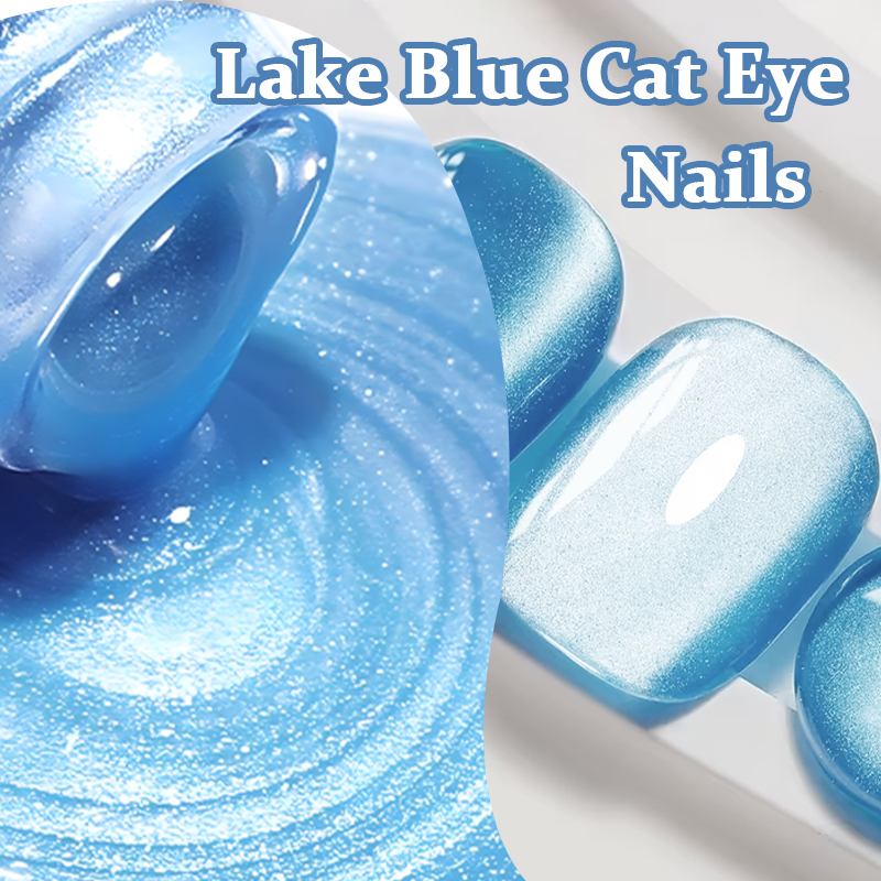 MS RAINBOW AURORA CAT EYE GEL 01 12ML Lake Blue Shimmer Crystal Cat Eye UV Nail Gel Easy Magnetic Attraction DIY Manicure For Students Daily Nails photo 5
