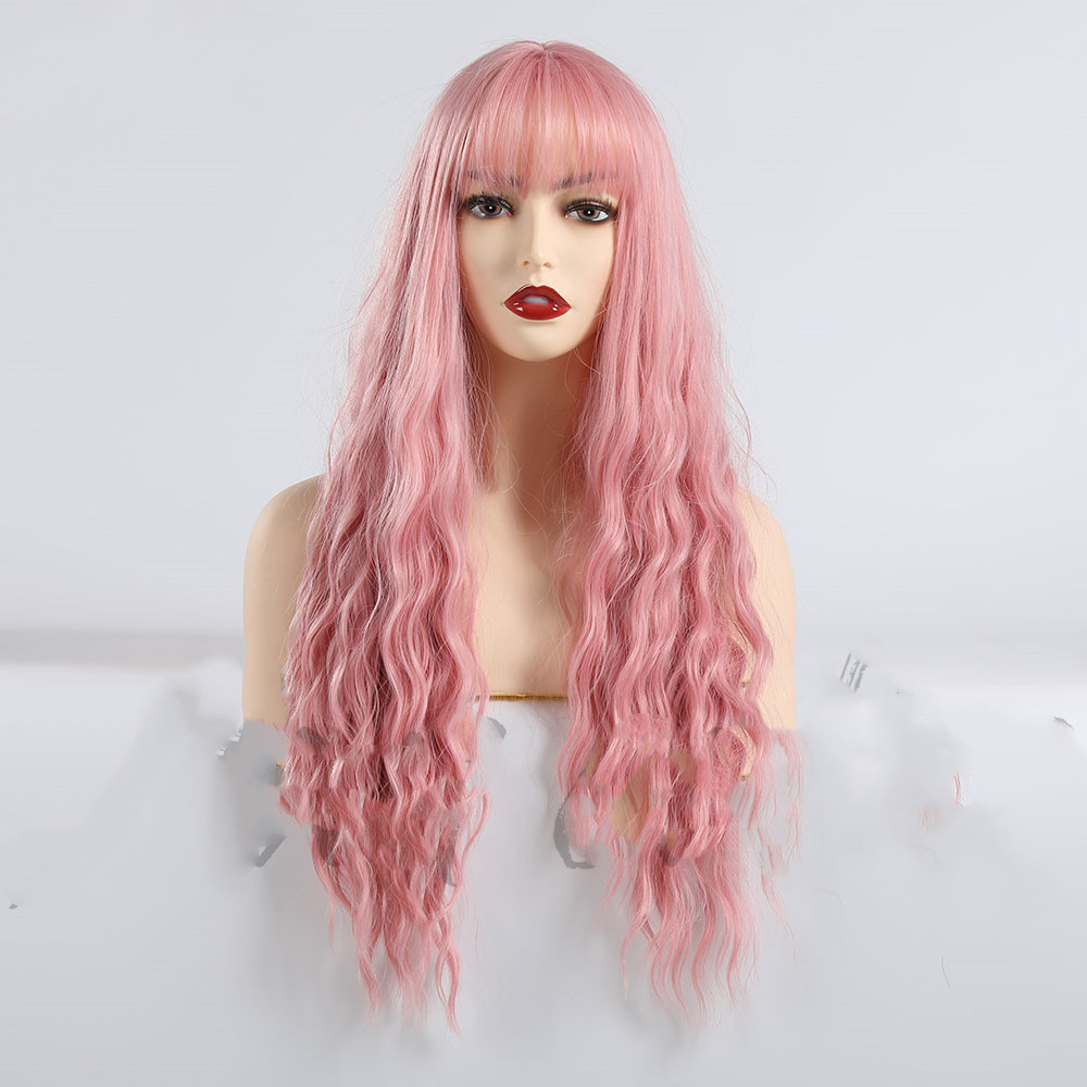 Wig Women's  Bangs Wavy Long Curly Hair photo 4