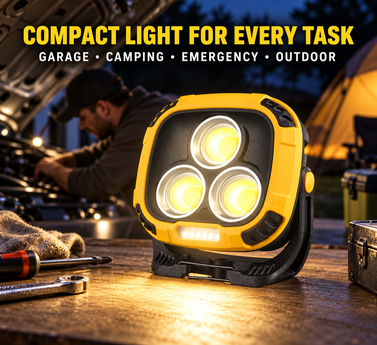 Rechargeable Magnetic Battery Display Type C LED Work Light Base Hanging W891 1 Adjustable Stand photo 7
