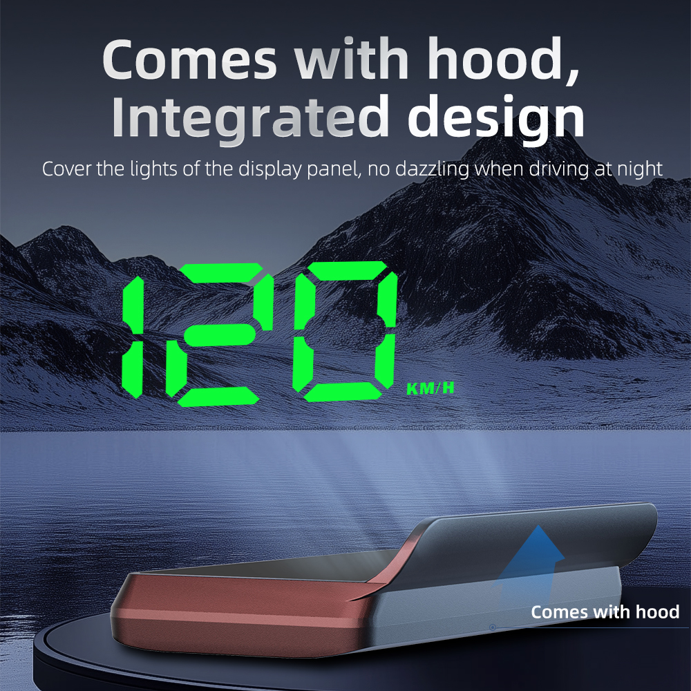 Car HUD Speedometer Windshield Projector With Sun Visor, Digital GPS Speed Display, USB Plug  Play, Auto Brightness, Clear White Projection photo 2