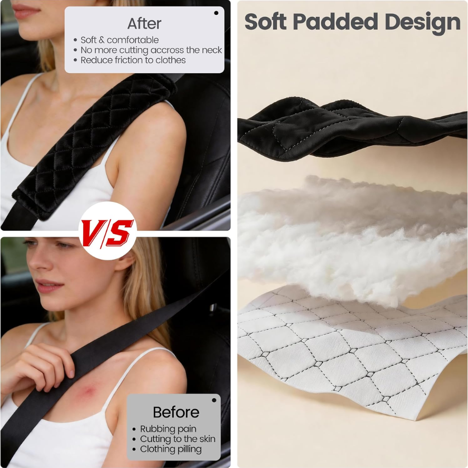 Seat Belt Covers 2 Pack, Soft Shoulder Pads For Cars, Backpacks And Travel Straps photo 2