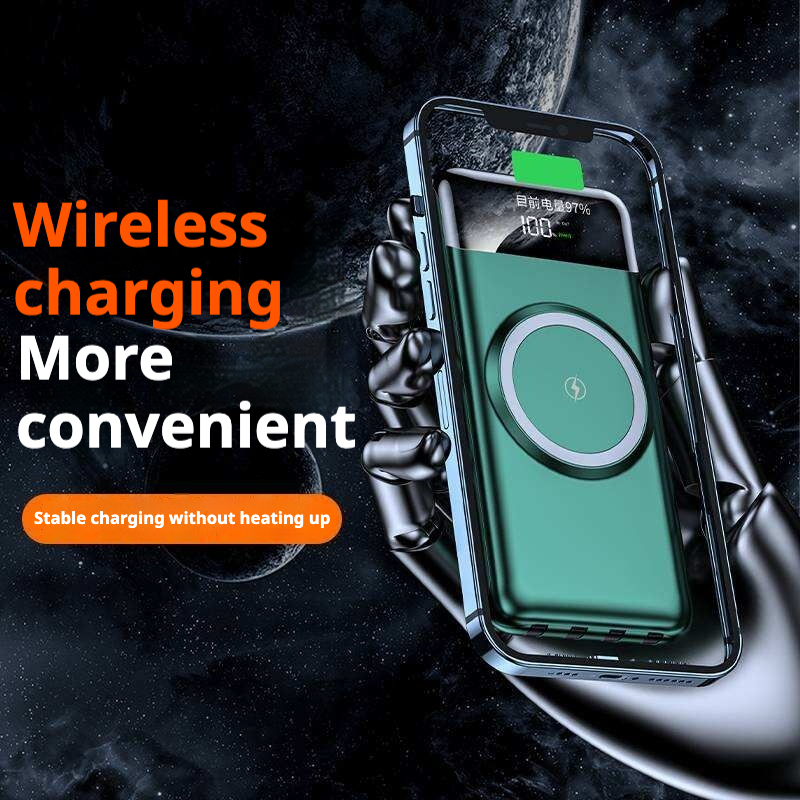 KP-711 Best-selling 10,000mAh Power Bank With Digital Battery Display Wireless Charging And 4 Built-in Cables In Stock photo 5