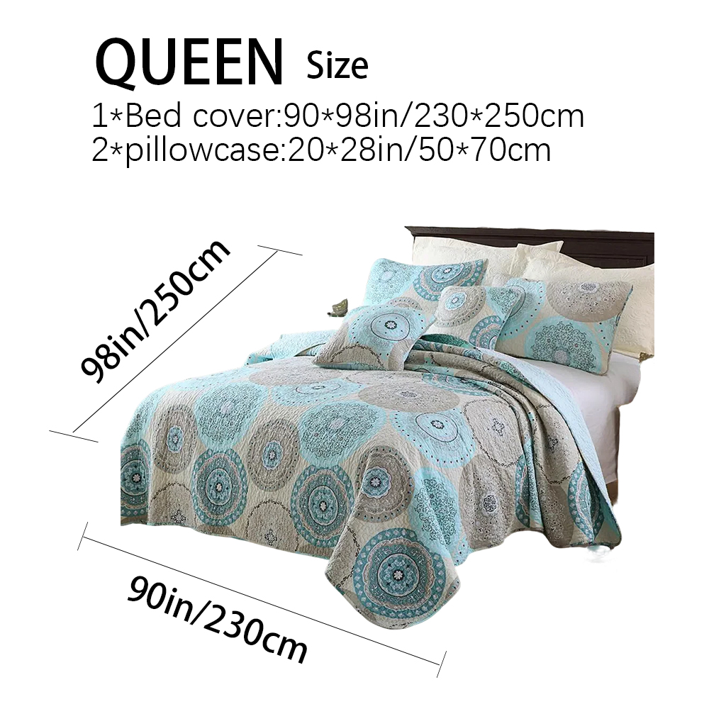 3Piece Boho Mandala Quilted Bedspread Set  Design  Cotton Filled Quilting Technology Reversible Coverlet Skin-Friendly Soft Breathable Non-Slip Anti-Wrinkle No Static Electricity All-Season Queen King photo 4
