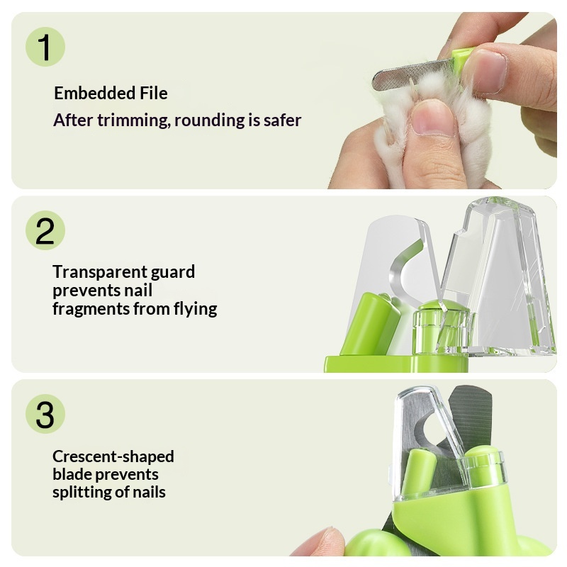 Cactus Pet Nail Clippers Cat Nail Clippers Dog Nail Clippers Electric LED Blood Line Pet Supplies Cross-border photo 6