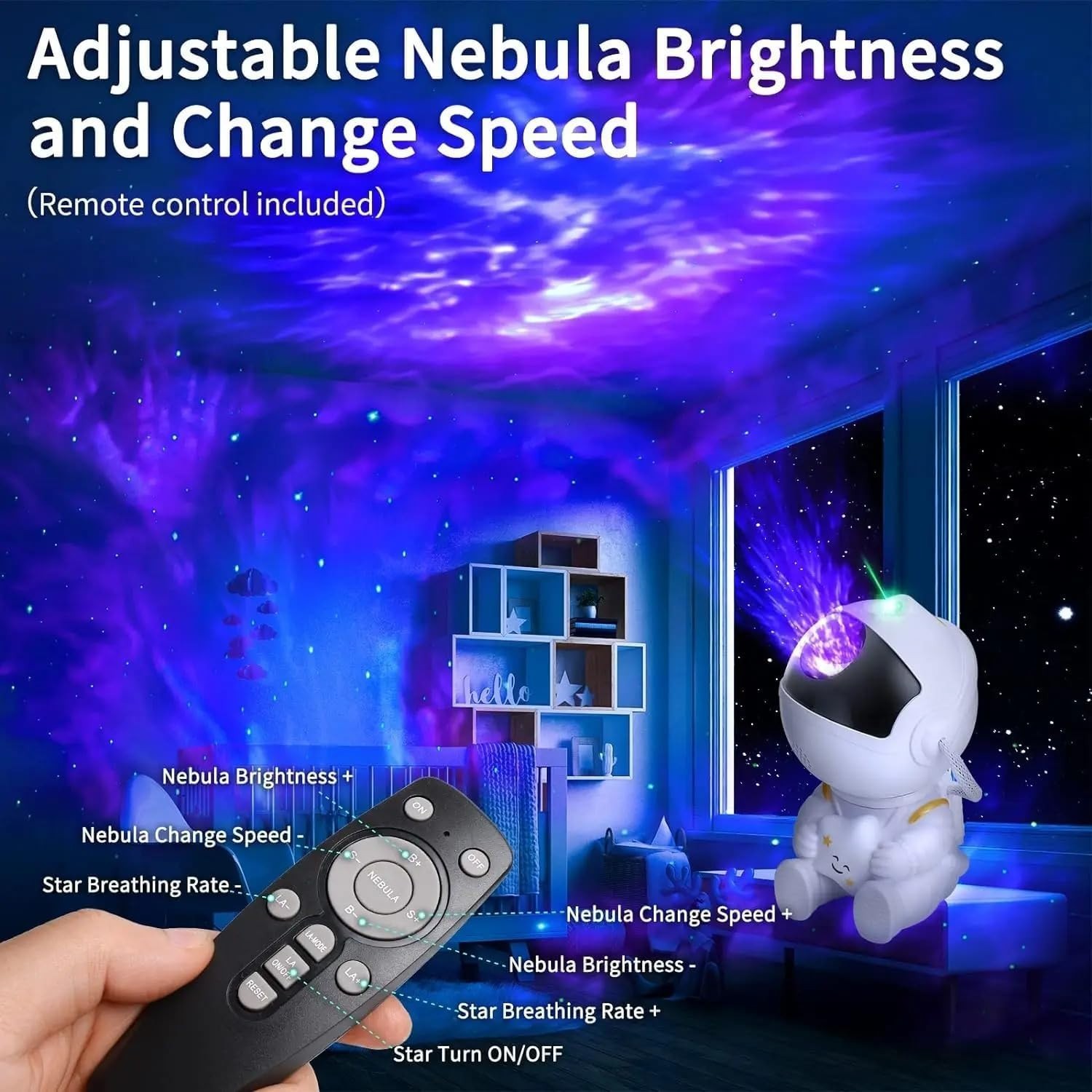 Astronaut Galaxy Projector, 360 Adjustable Star Projector, Starry Night Light Projector With Timer And Remote Control, USB Powered, Astronaut Space Warrior Galaxy Night Light photo 8