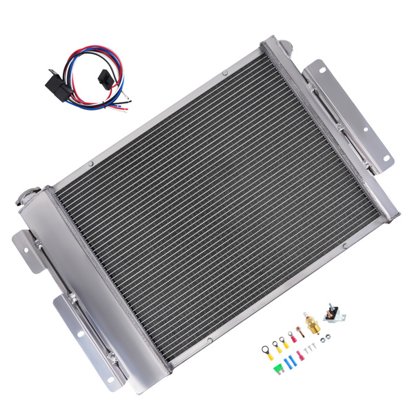 3 Row Radiator Shroud Fan Relay Kit Fit For Chevy Camaro V8 5.0L 1969 AE370 photo 3