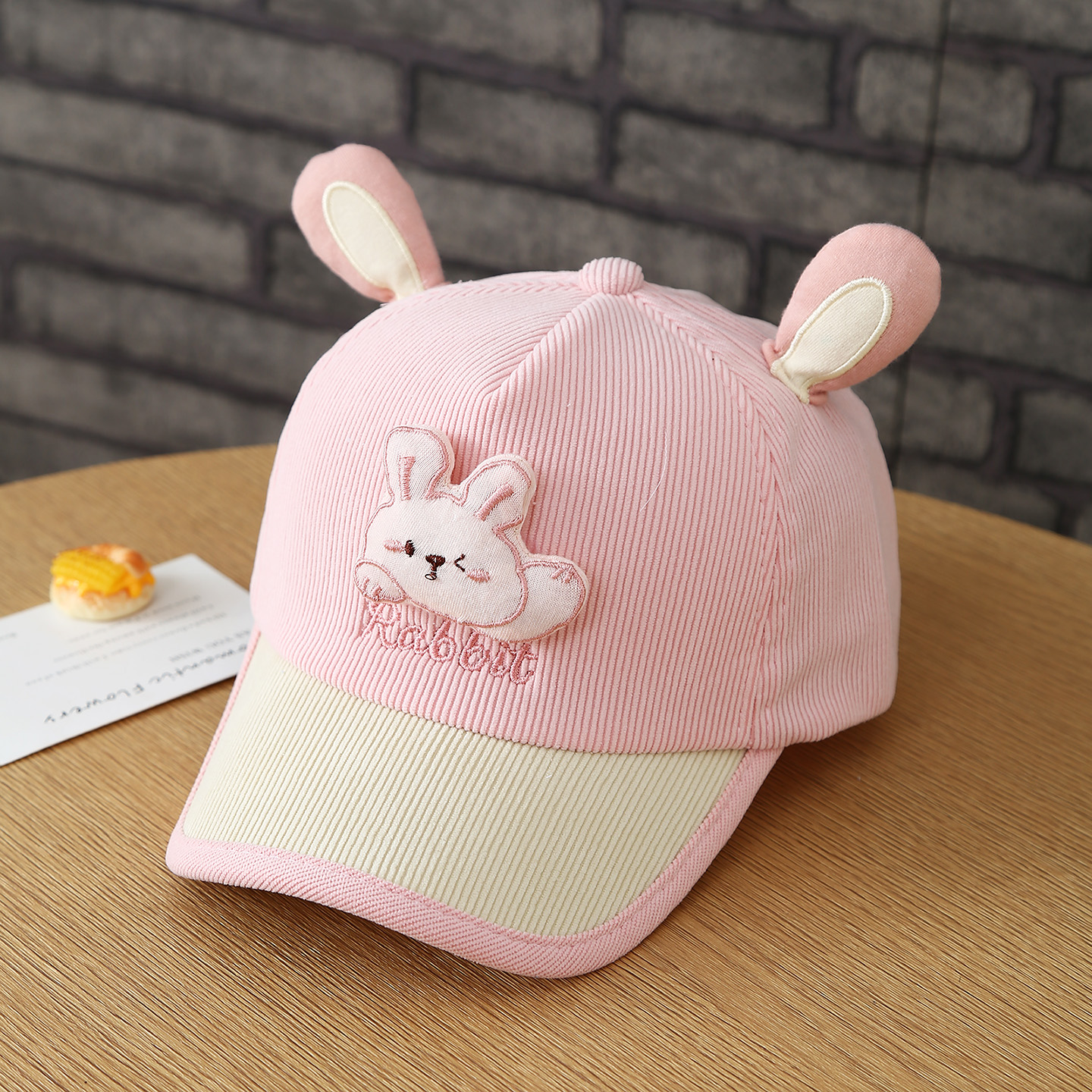 The Autumn Baby Children's Cute Animal Three-dimensional Ear Corduroy Baseball Cap Is Suitable For Daily Outings And Shopping Trips. photo 3