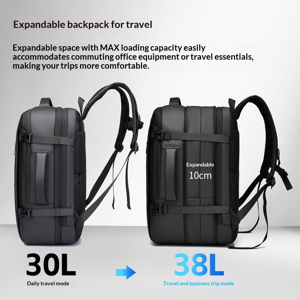 Minimally Designed Men's Business Backpack With A High-end Feel For Business Trips, Large Capacity Travel Backpack, Computer Bag, Backpack - Black photo 2