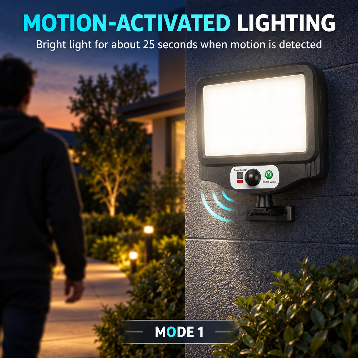 Solar Powered Rechargeable Motion Sensor LED Work Light 1500mAh For Auto W780 5 Remote Control photo 8