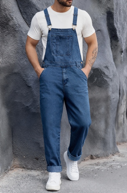 Plus Size Mens Denim Overalls Big And Tall Dark Indigo Loose Fit Bib Overalls US Ready StockPlus Size Mens Denim Overalls Big And Tall Dark Indigo Loose Fit Bib Overalls US Ready Stock photo 7