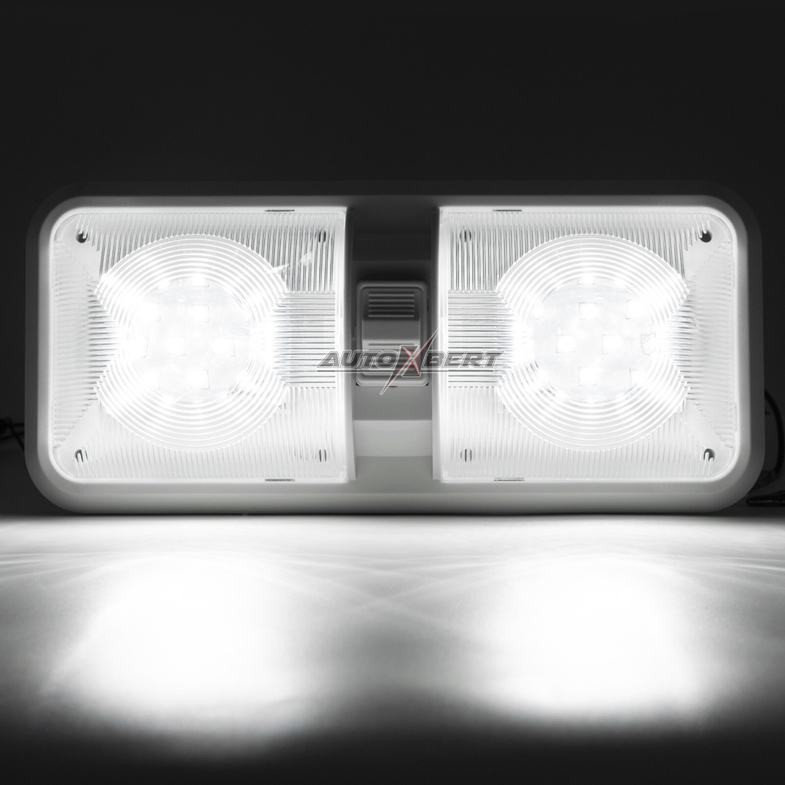 12V RV Interior LED Ceiling Light Boat Camper Caravan Trailer Double Dome Light photo 7