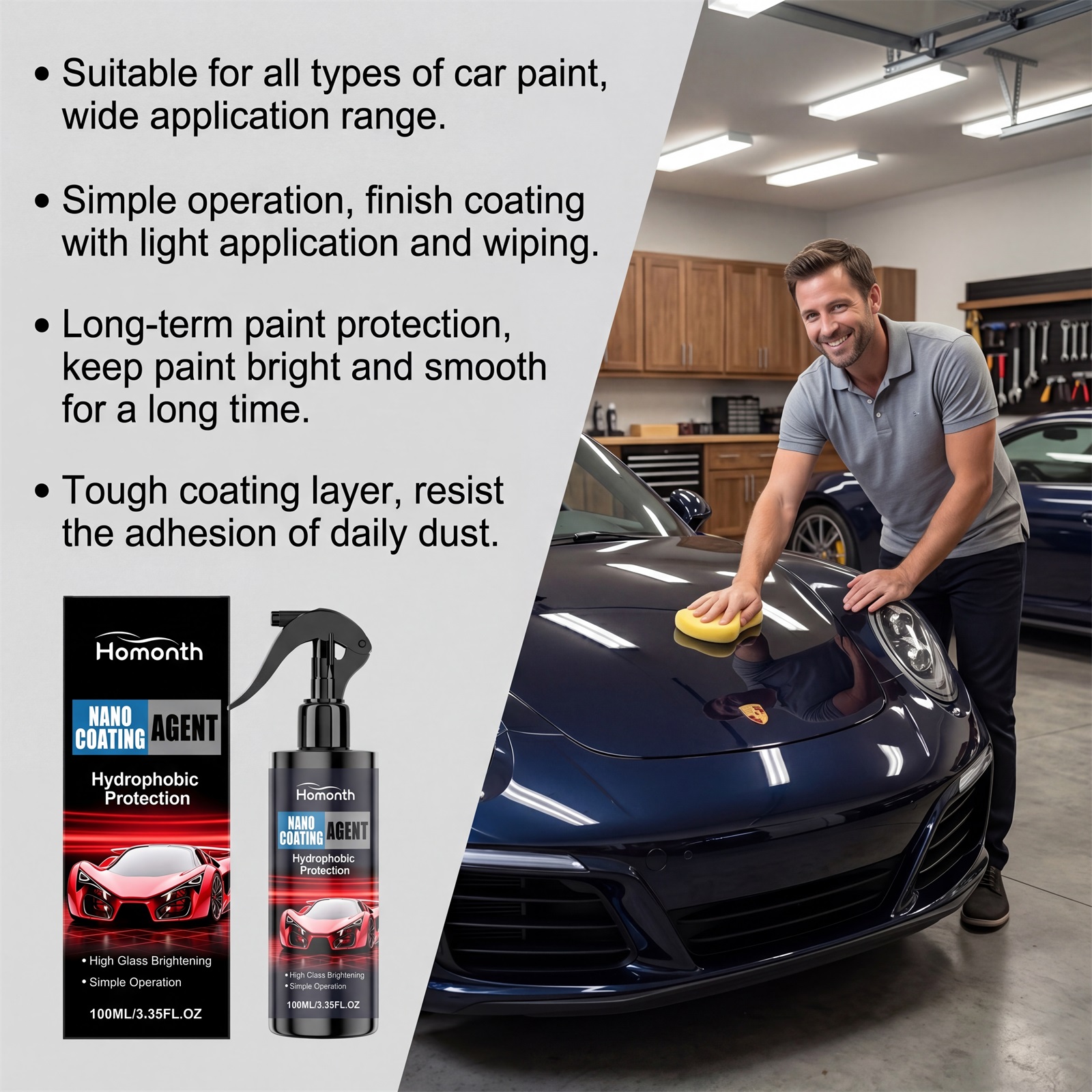 Car Ceramic Coating Agent, Auto Paint Gloss Restoration Scratch Resistance Sealant photo 2