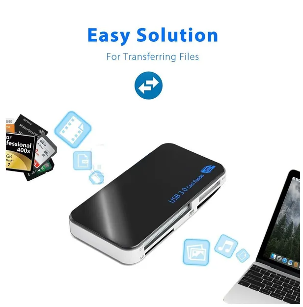 USB 3.0 Memory Card Reader Adapter 5GBPS Fit For CF  TF  SD Micro SD XD M2 MS Card photo 2