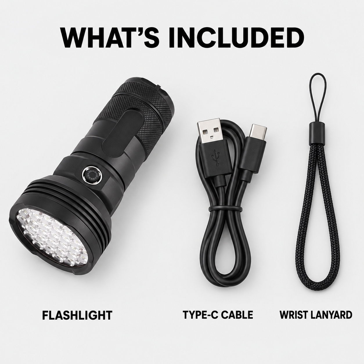 Rechargeable Type C LED Work Light 4500mAh W5202 1 5500LM Aluminum Alloy Flashlight Battery 31 photo 2