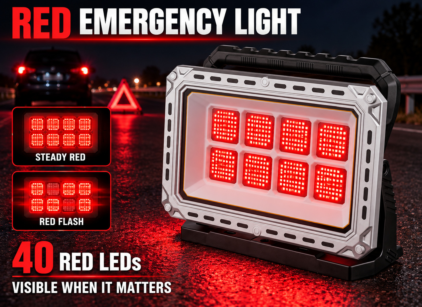 Rechargeable Battery Display Type C LED Work Light For W8141 2 4000LM Flood Adjustable Stand photo 5