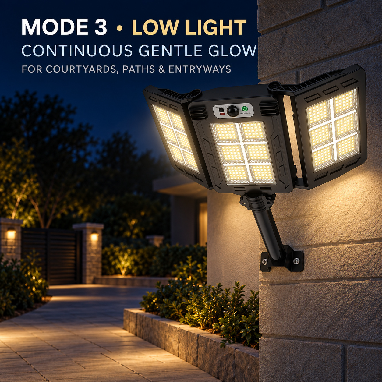 Solar Powered Rechargeable Motion Sensor LED Work Light 3000mAh For Auto W785 6 2 Hour photo 5