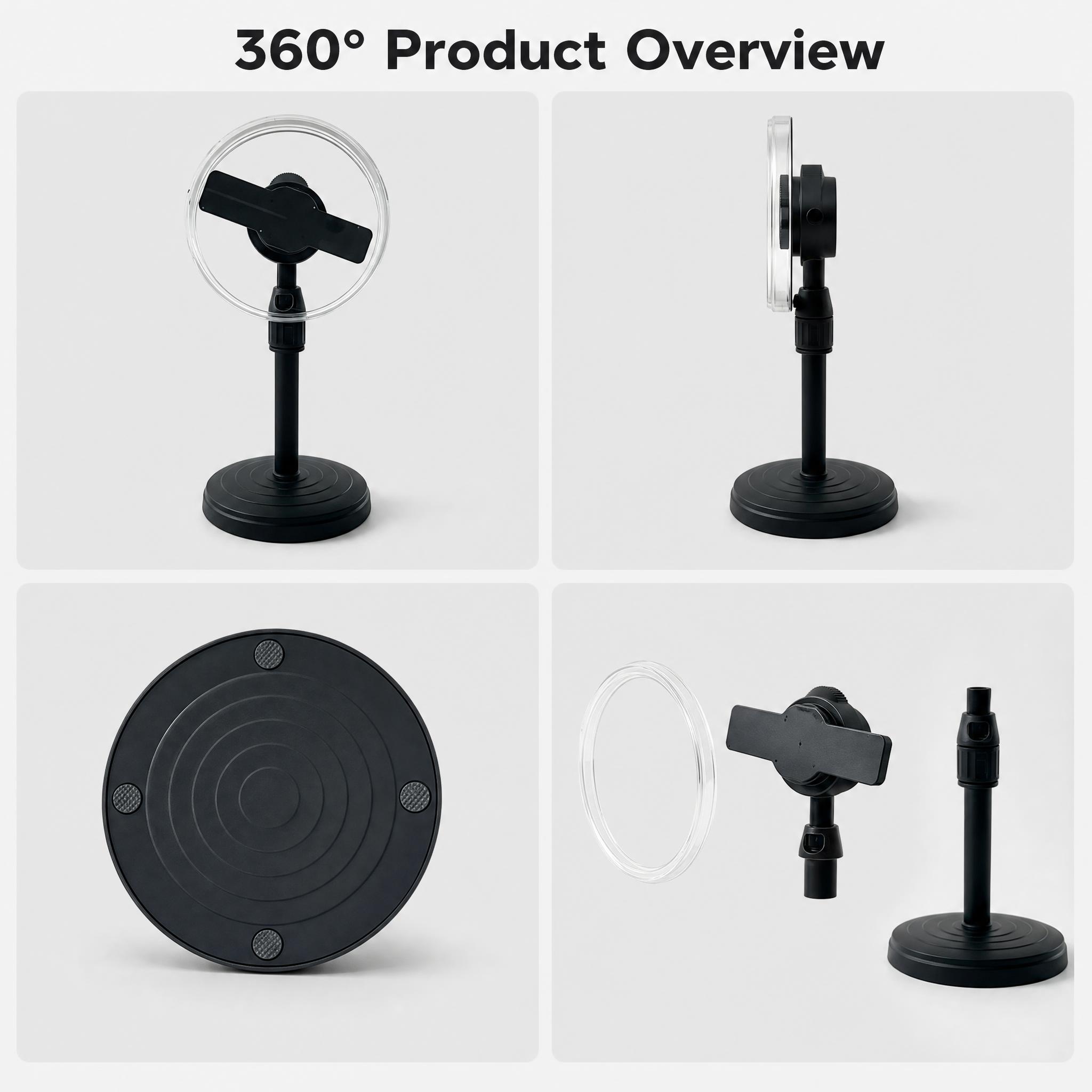 Wiilala Disesktop 3D Holographic Fan, 4.72 Inch  With WiFi Projector, Built-in Video - HD  LED Holographic Display Screen, Suitable For Shops, Festival Gifts  Built Built-in Speaker Bluetooth,5V2A-USB photo 5