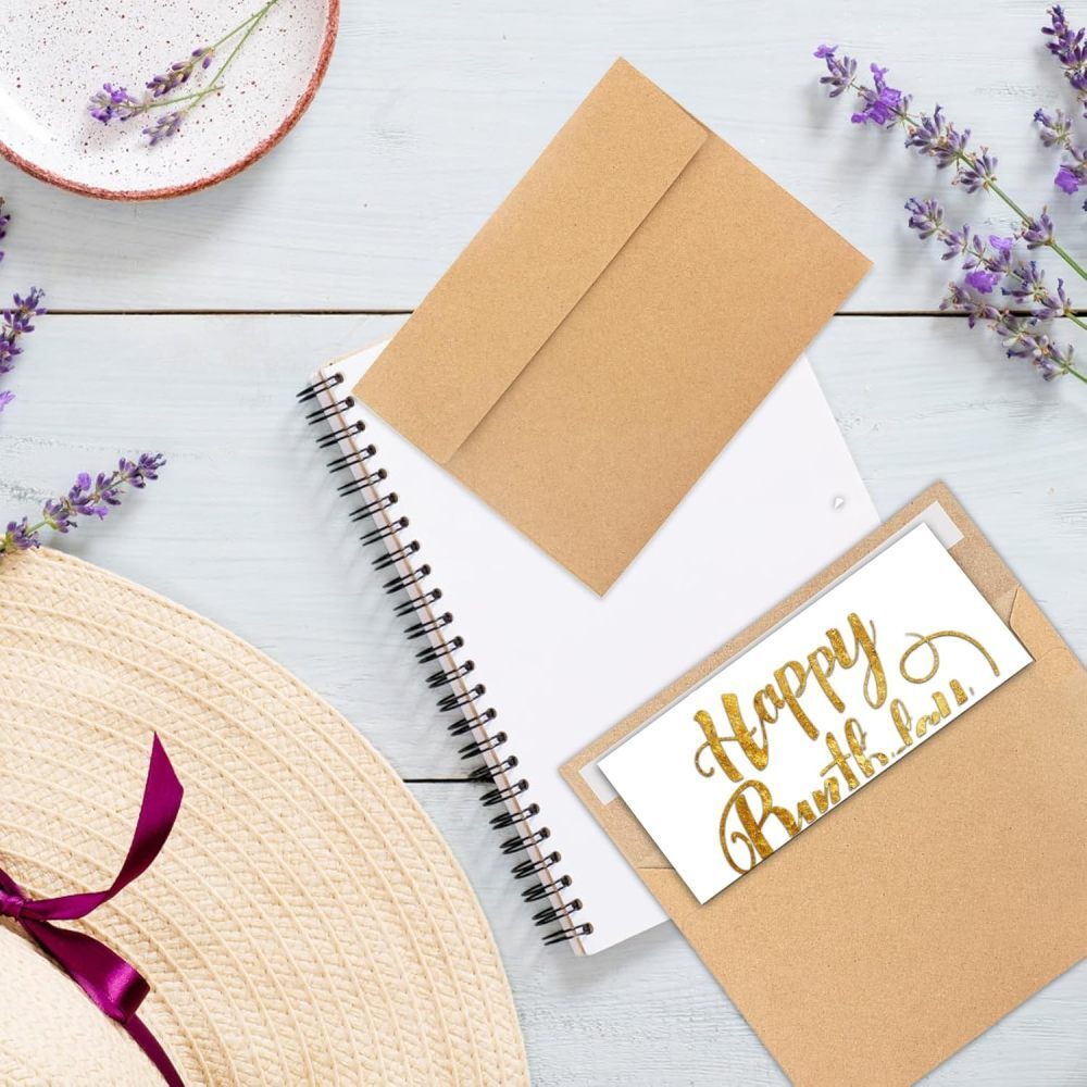 DL Brown Paper Envelopes 120GSM Self Seal Thick Letters Cards photo 3