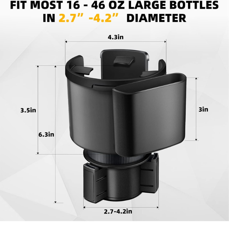 TYKOR Car Cup Holder Expander With Adjustable Base, Fits Bottles 16-46 OZ photo 4
