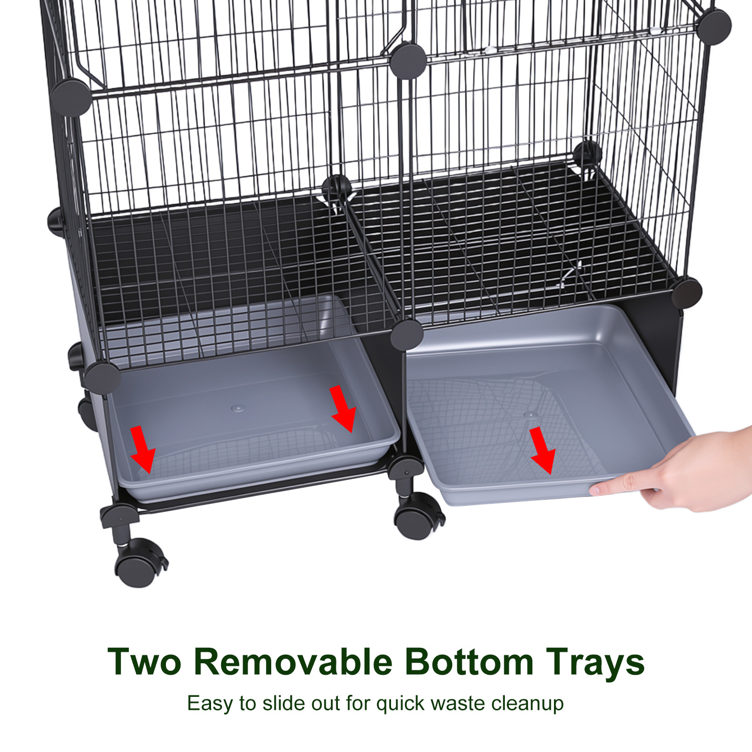 1Pc  46in Bird Cage Spacious Indoor Pet Bird House With 4 Wooden Perches 2 Slide-Out Tray 2 Water Bottle Feeder Lockable Wheels For Parrot Parakeets Cockatiel Lovebird Small Mid-Sized Birds photo 5