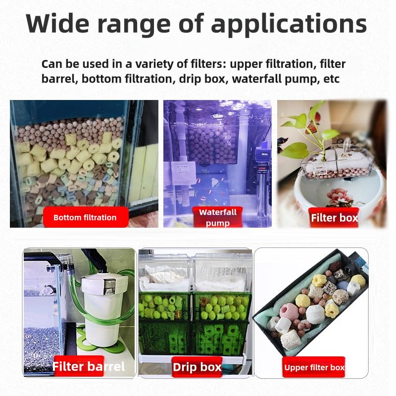 Bio Balls For Aquarium Filter Media Pond Filter Material Ceramic Ring Aquarium For Fish Tank Media Bags Hollow Material Accessories photo 3