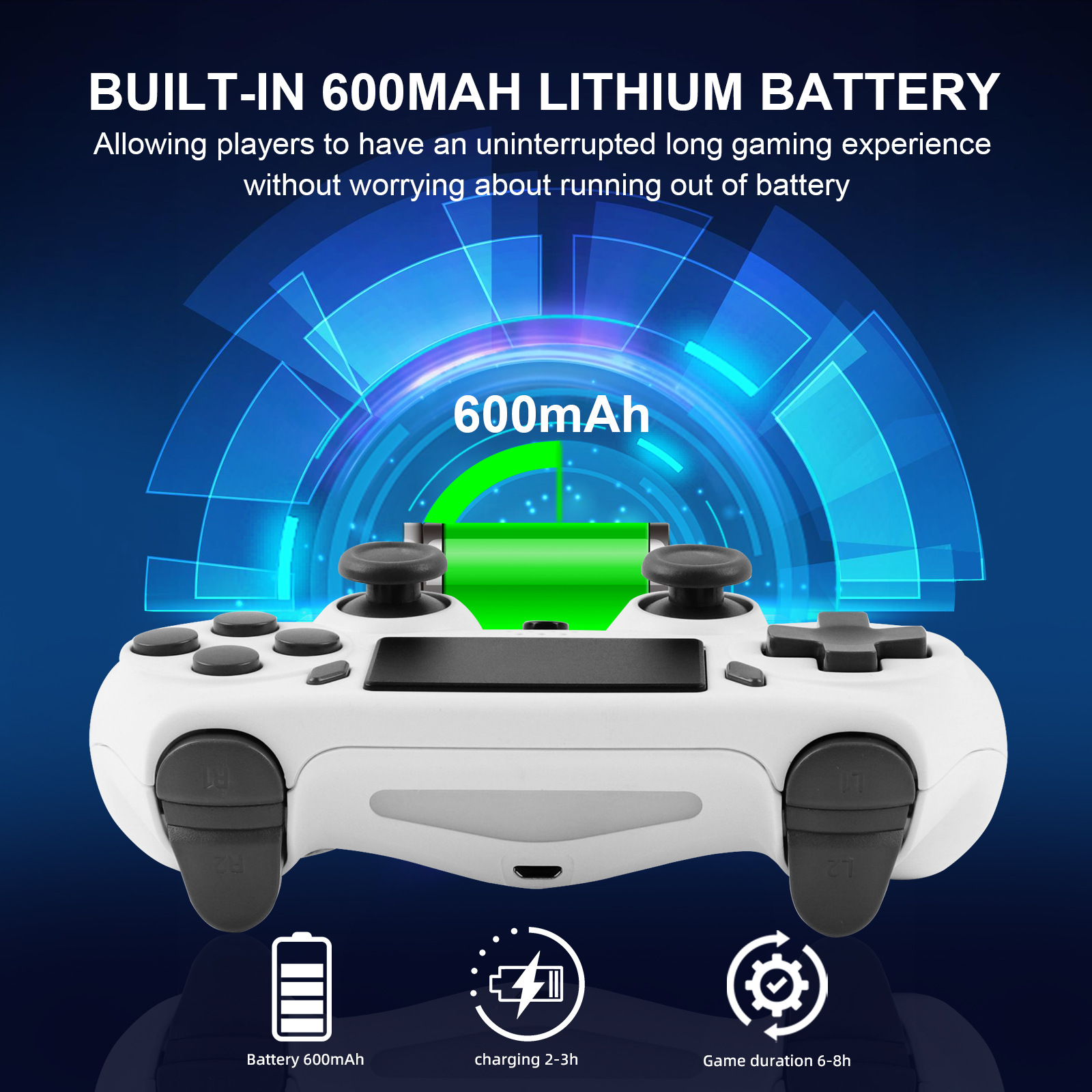 The Manufacturer's PS4 Game Controller Features A Six-axis Gyroscope With Dual Vibration Motion Sensing, A PC Computer, And A PS4 Wireless Bluetooth Game Controller photo 2