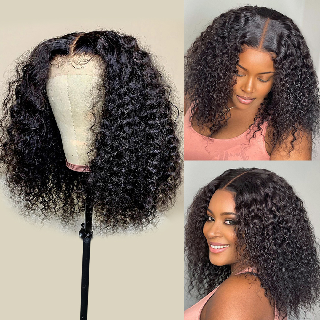 Sunper Queen Short Bob Wig Jerry Curly Human Hair Wigs For W photo 2
