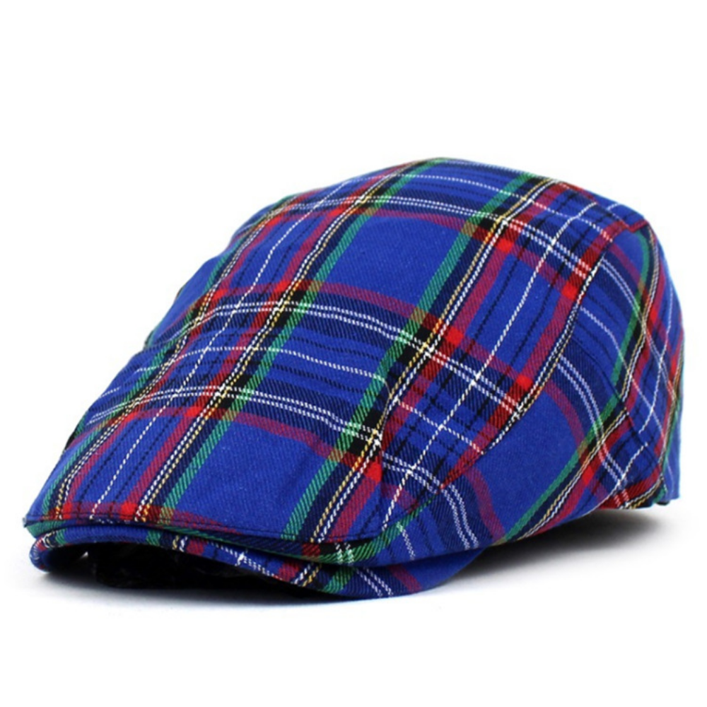 British Retro Checkered Forward Hat, Scottish Checkered Short Brimmed Baseball Cap, Outdoor Fashionable Casual Literary Painter Hat photo 5
