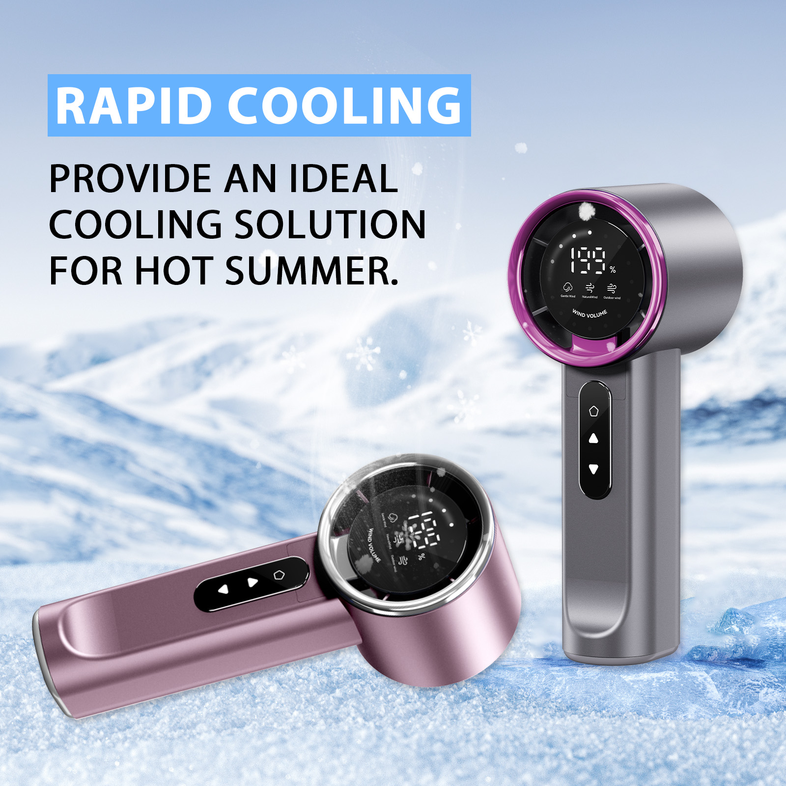 High-speed Handheld Fan Purple photo 3