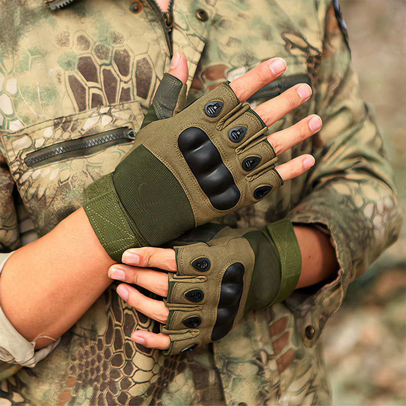Half-finger Tactical Gloves, Men's Training, Fighting, Cycling, Motorcycle, Outdoor Safety Protection, Shock-absorbing Camouflage Gloves photo 1
