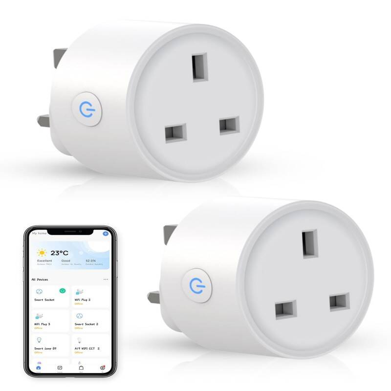 Smart Plug 2 Pack, WiFi Alexa Plug, Voice Control & Timer Plug Scheduling, Energy Monitoring Smart Plugs That Work With Alexa, Smart Plugs With Group Control & Plug Timer, No Hub Required photo 1