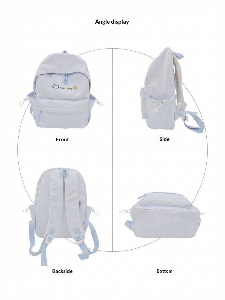 Japanese Solid Color College Student Backpack Female 2026 New Lightweight Junior High School Student Backpack Short Distance Travel Backpack - Beige photo 4