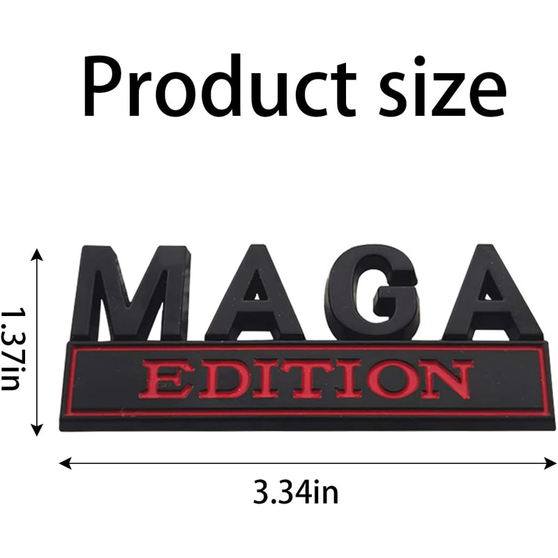 4pcs MAGA Edition Car  Metal Badge Sticker Truck Replacement, Suitable For General Motors SUV,Motorcycle, Bicycle Chrome Alloy photo 6