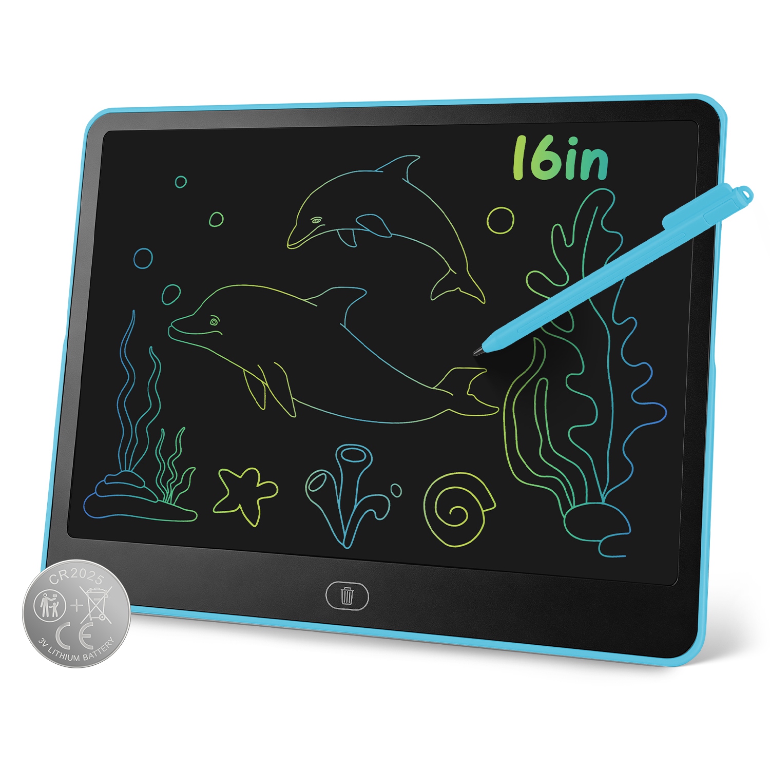 LCD Writing Tablet For Kids, Reusable Doodle Board With Stylus & Lock Function, One-Touch Erase Drawing Pad For Boys Girls Toddler Travel Learning Toys photo 2