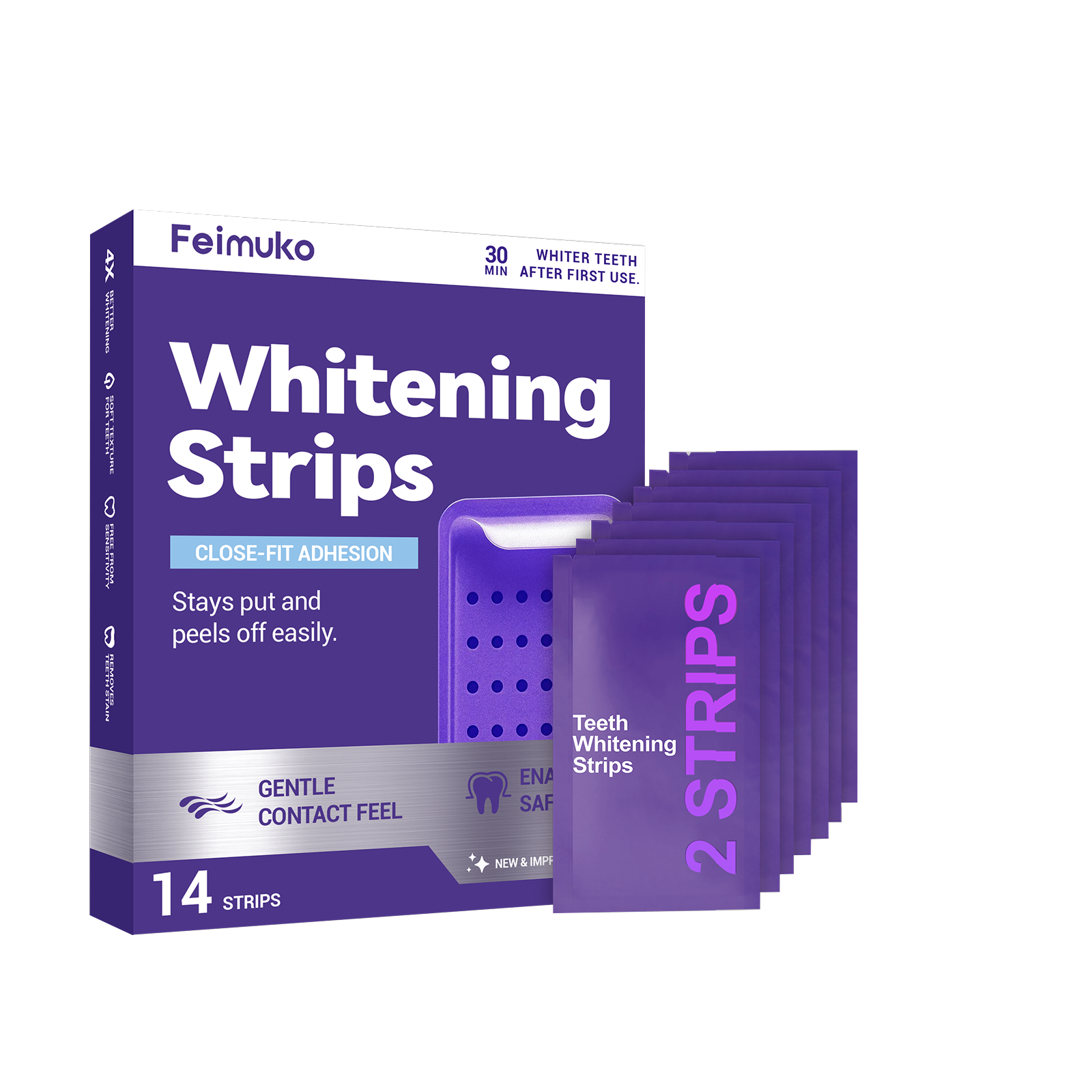 Purple Whitening And Stain-Removing Tooth Stickers 7 Pieces Per Pack photo 1