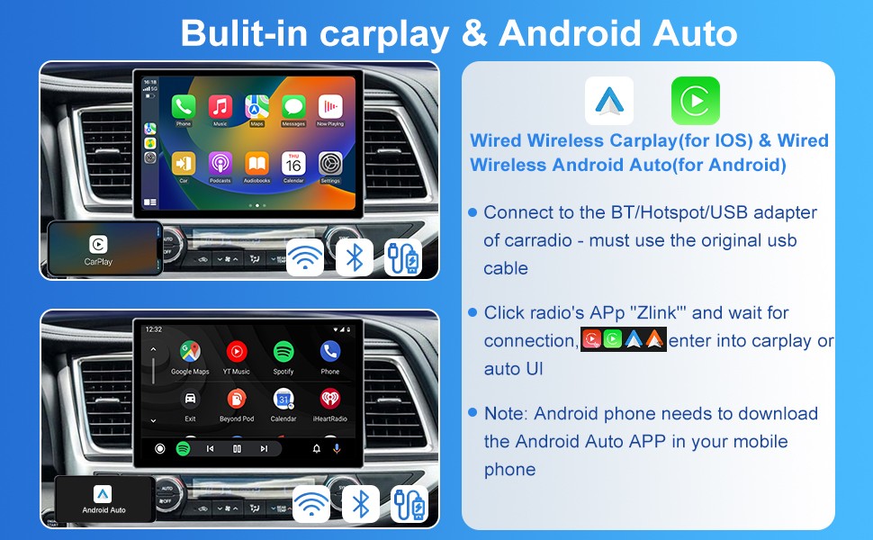 13in Double DIN Car Stereo  CarPlay Android Auto SWC RDS DSP photo 4