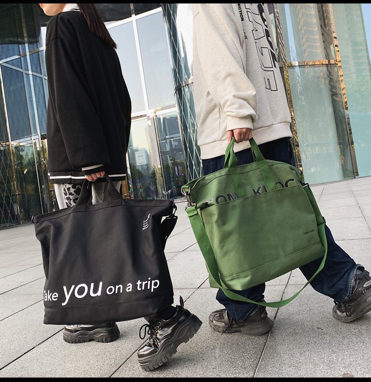 Retro Canvas Bag Luggage Travel Bag Oversized Capacity Canvas Storage Bag Portable Business Handbag - Green photo 8