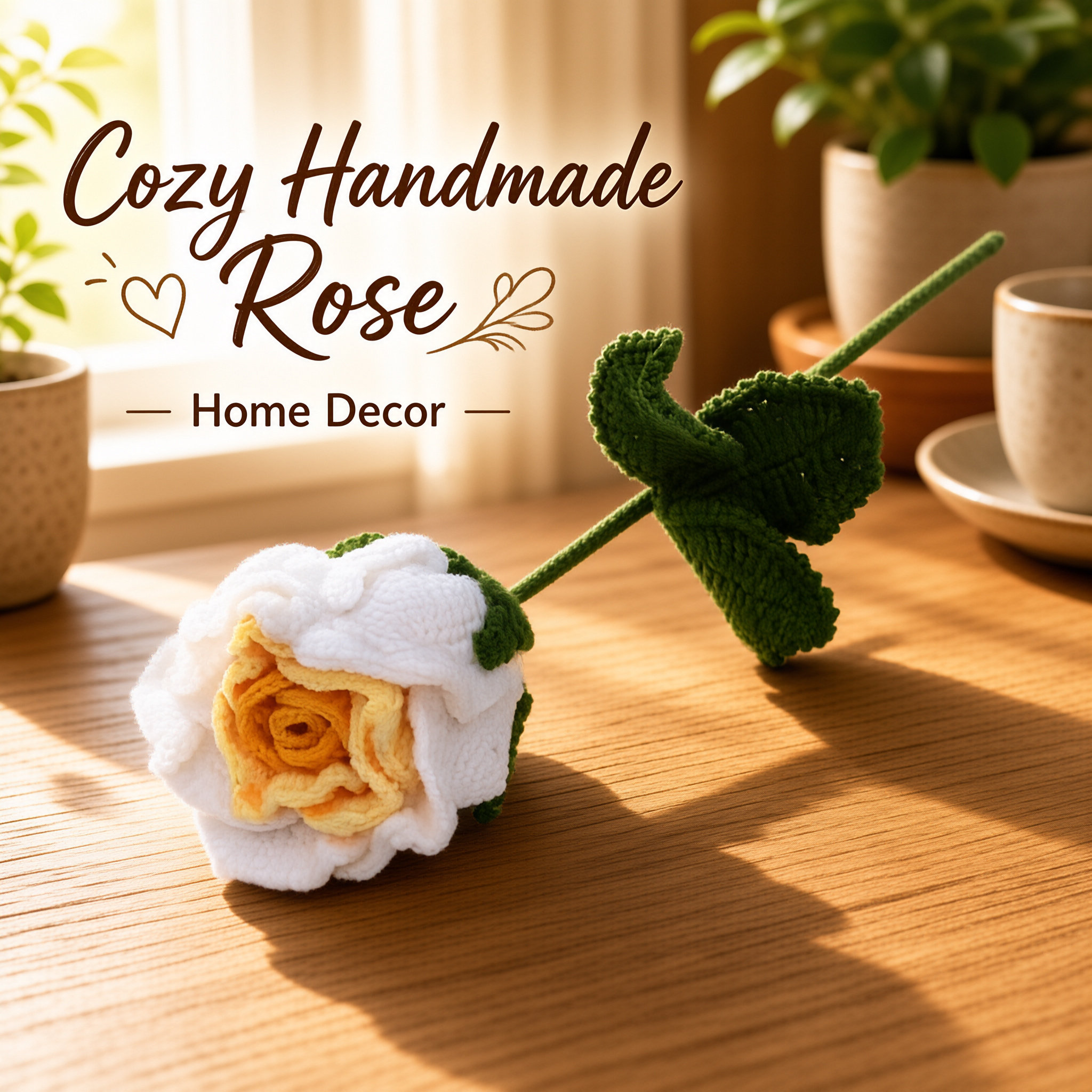 Finished Hand Crochet Rose Bouquet Knitted Artificial Rose Flower Valentine's Day Gift For Girlfriend  Best Friend Home Table Decor photo 3